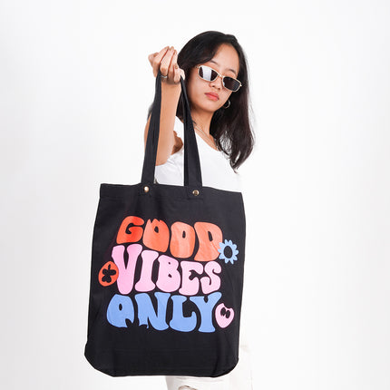 Good Vibe Only Tote Bag Black