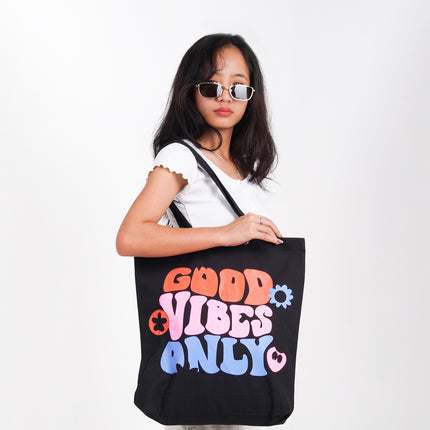 Good Vibe Only Tote Bag Black