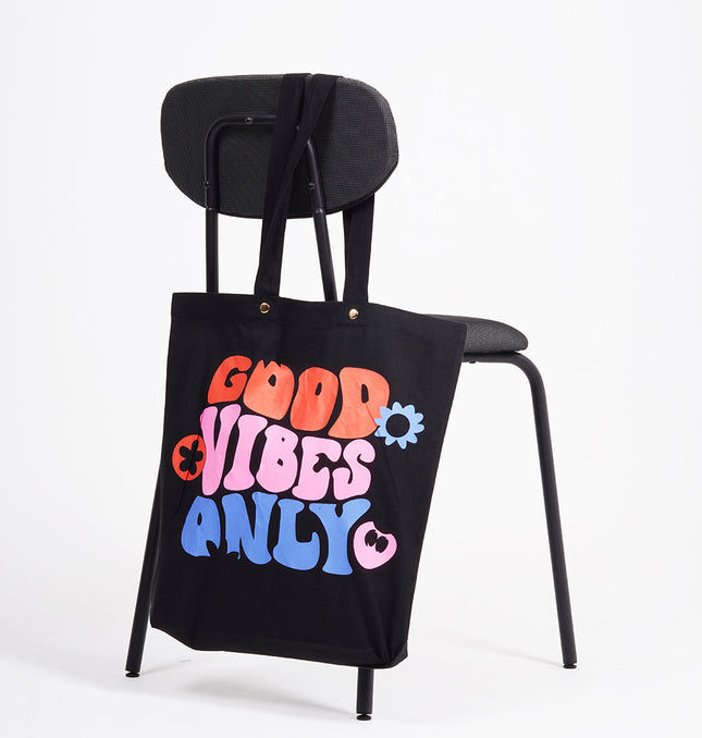 Good Vibe Only Tote Bag Black