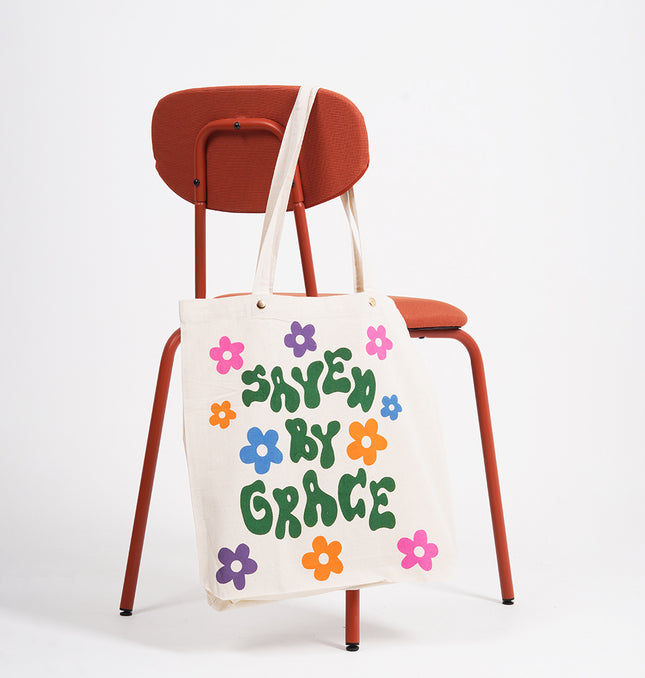Saved By Grace Canvas Tote Bag