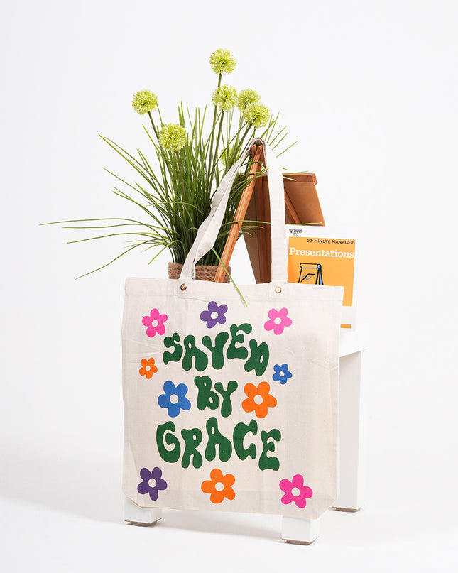 Saved By Grace Canvas Tote Bag