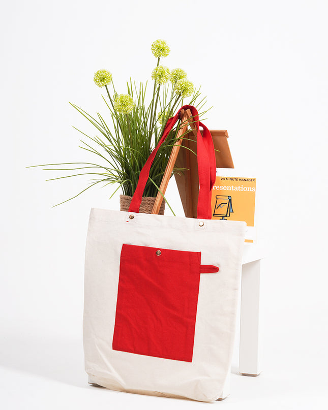 Bold Red Canvas Tote Bag