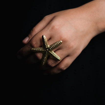 Twinkle Glow Gold Adjustable Ring