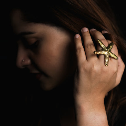 Twinkle Glow Gold Adjustable Ring