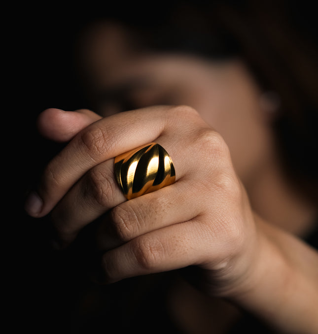 Classic Wide Gold Adjustable Ring