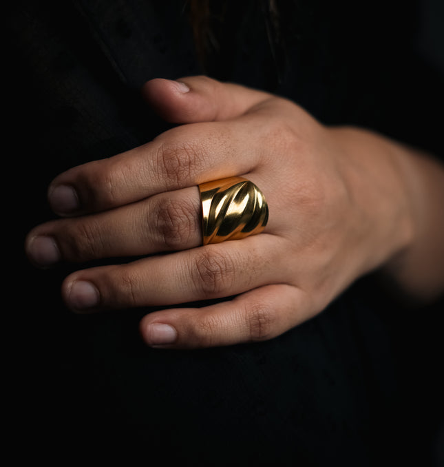 Classic Wide Gold Adjustable Ring
