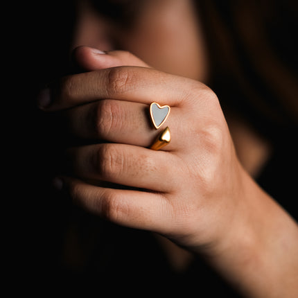 Black Love Adjustable Ring