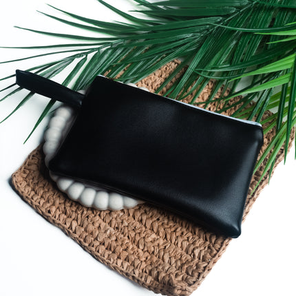 Classic Black Leather Pouch