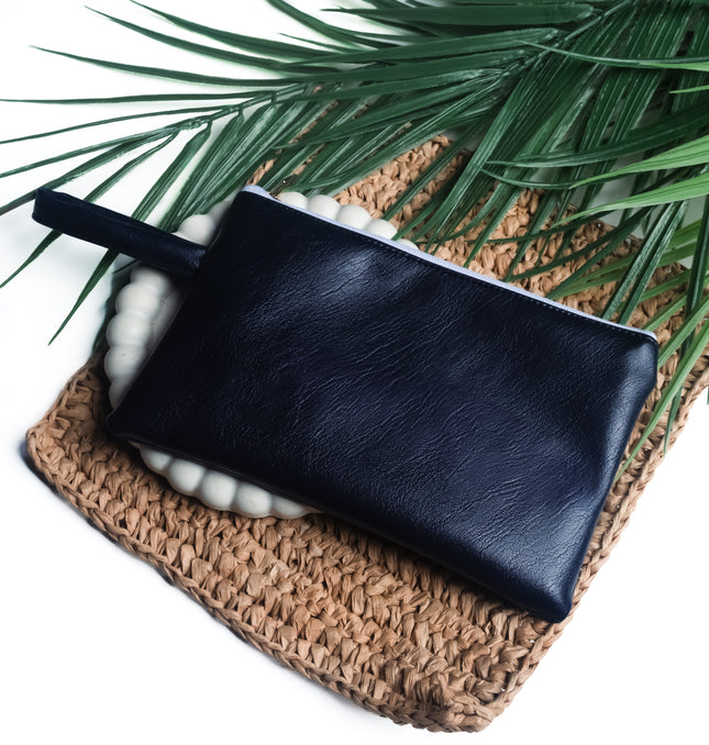 Trendy Black Leather Pouch