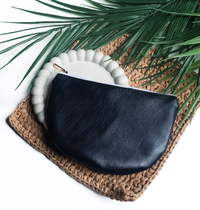 Classic Black Vegan Leather Pouch
