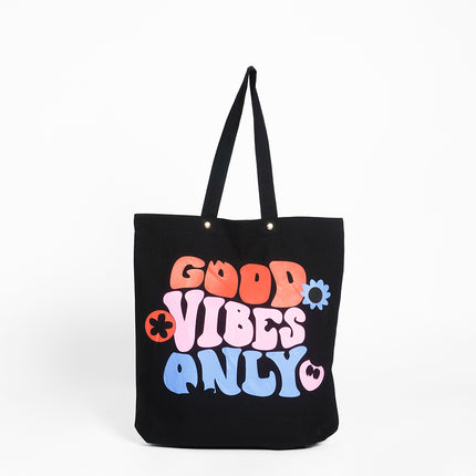 Good Vibe Only Tote Bag Black