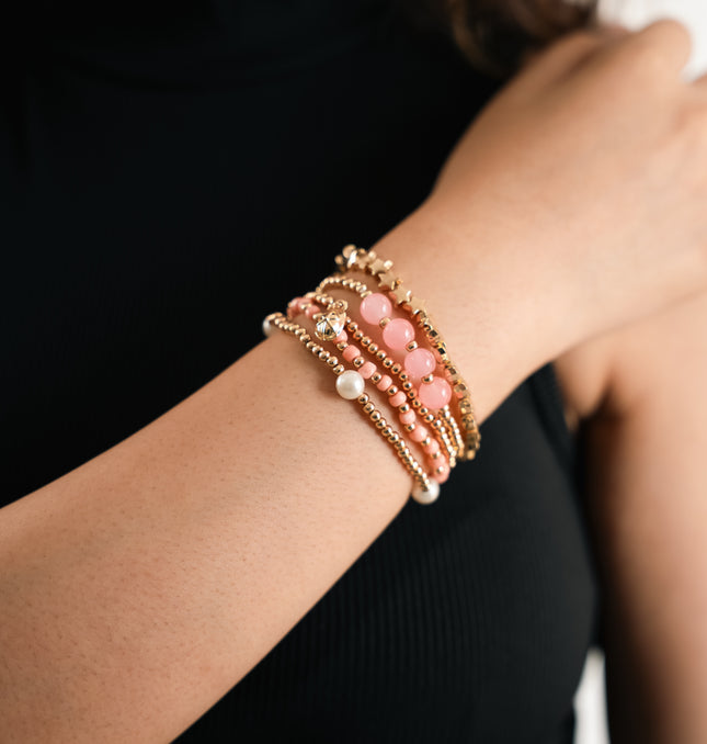 Peachy Blossom Stackable Bracelet