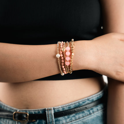 Peachy Blossom Stackable Bracelet