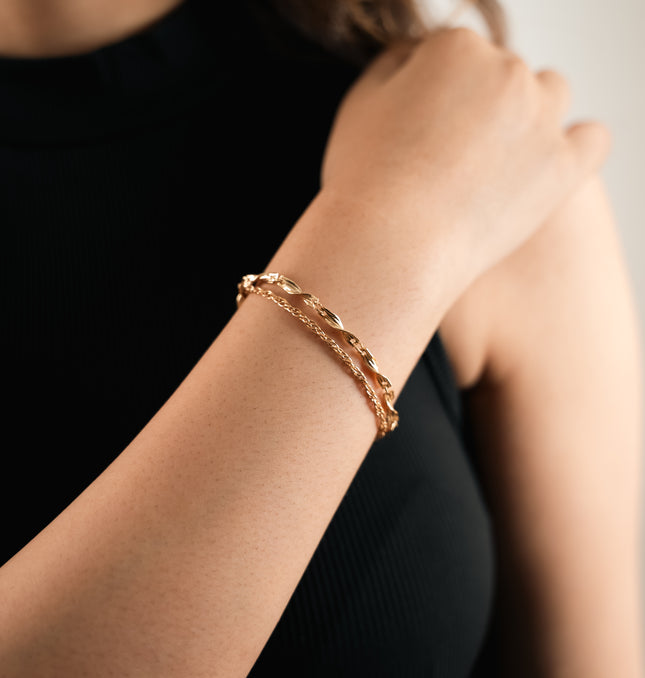 Twin Spark Gold Bracelet