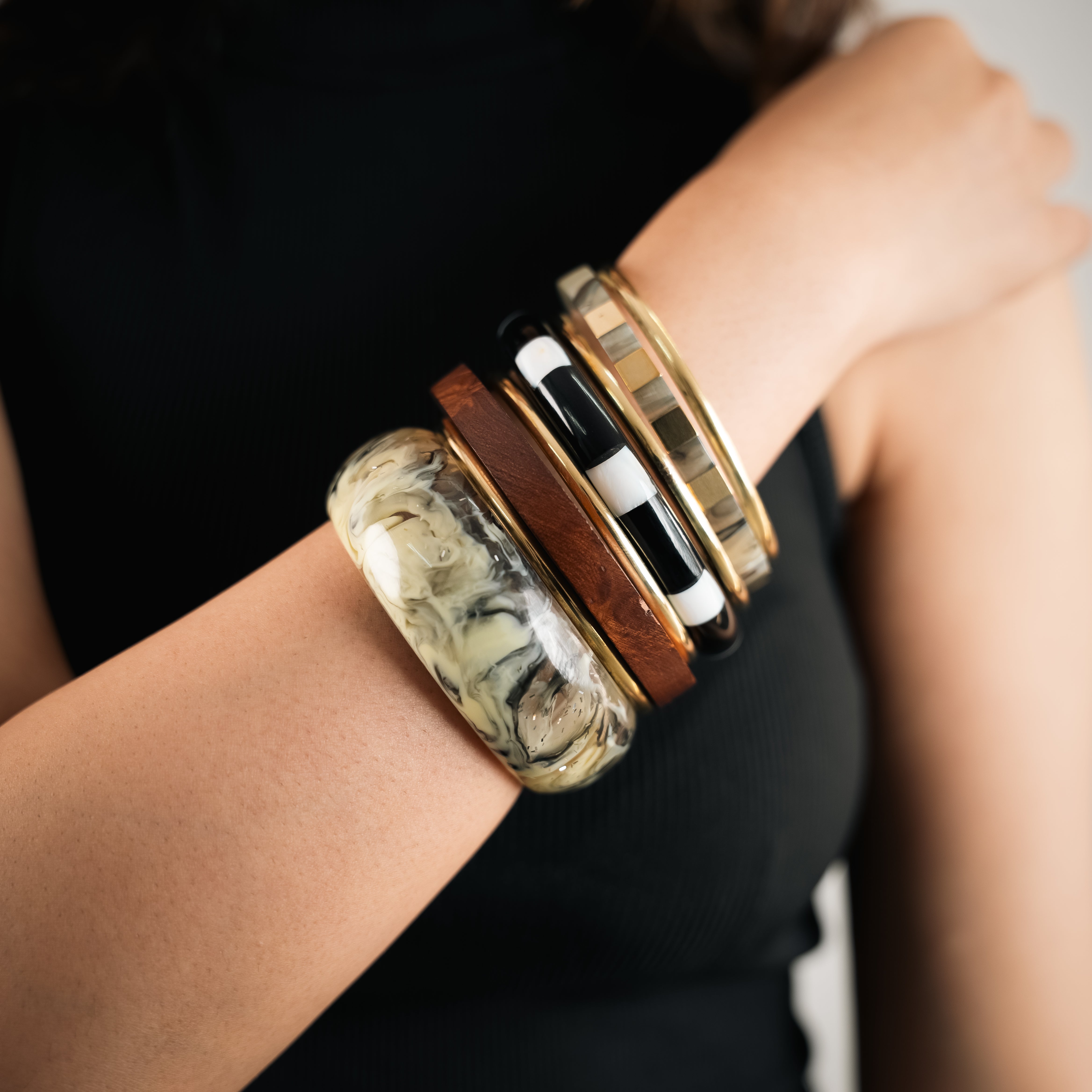Marble Muse Resin Bangles for Women | Marble Statement Bangles – HASHTACK