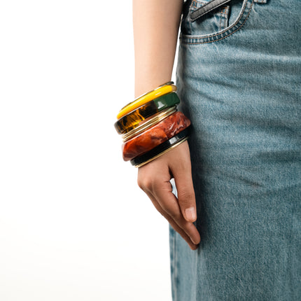 Amber Aura Resin Bangles