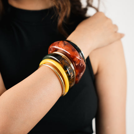 Amber Aura Resin Bangles