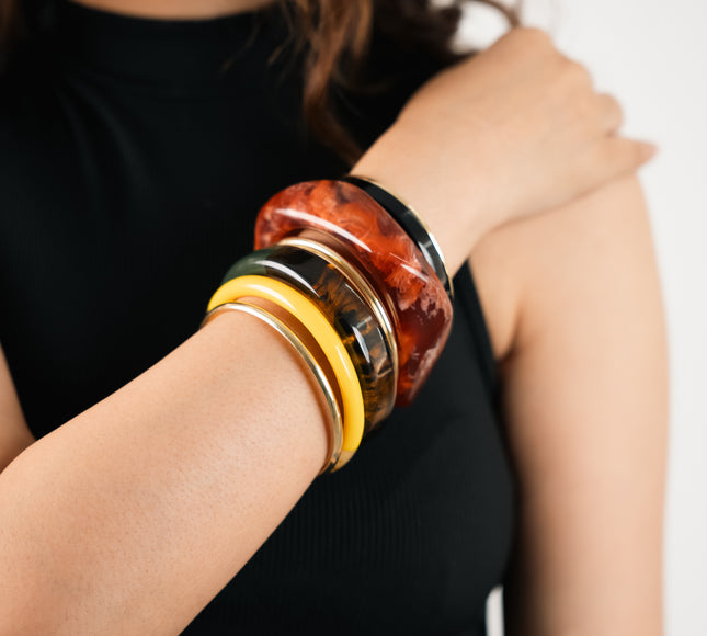 Amber Aura Resin Bangles