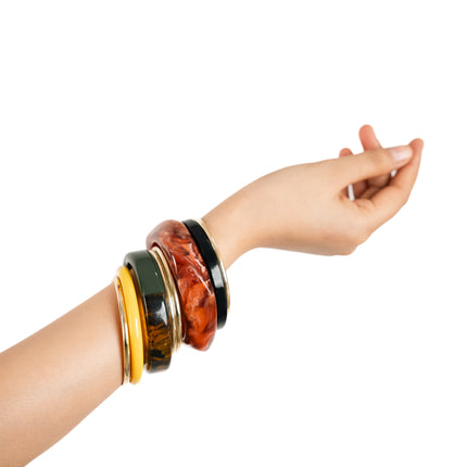 Amber Aura Resin Bangles