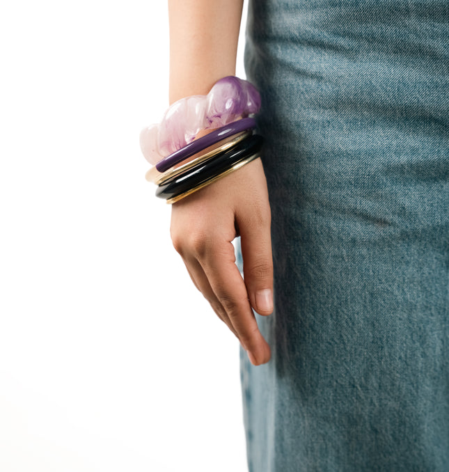 Lilac Whisper Resin Bangles