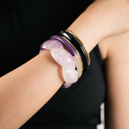 Lilac Whisper Resin Bangles