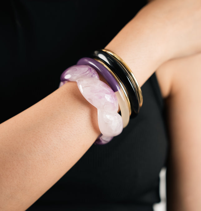 Lilac Whisper Resin Bangles