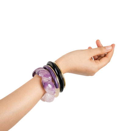 Lilac Whisper Resin Bangles