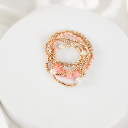 Peachy Blossom Stackable Bracelet