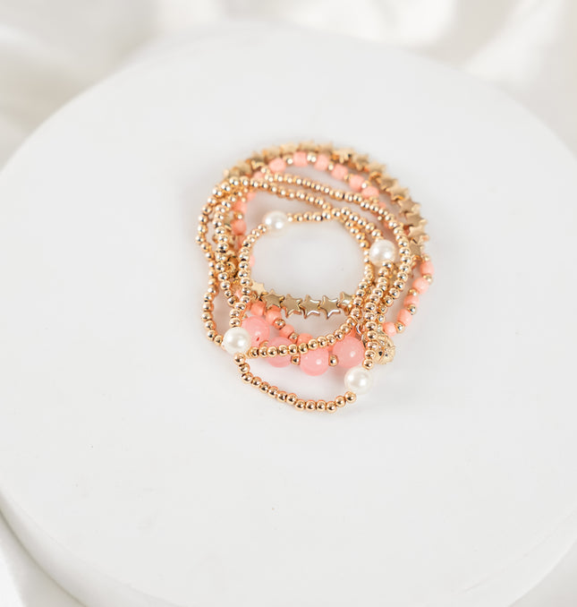 Peachy Blossom Stackable Bracelet
