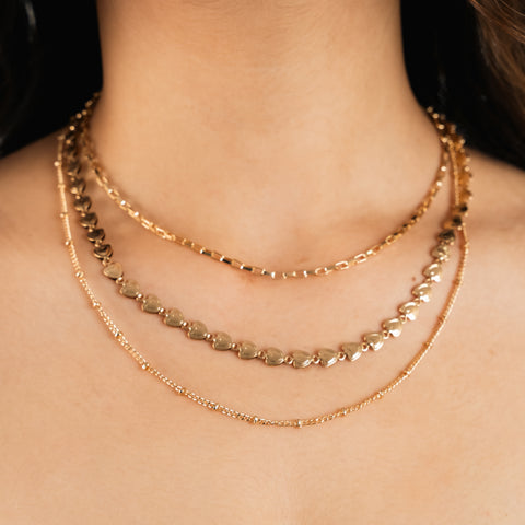 Golden Dream Triple Layered Necklace from Hashtack