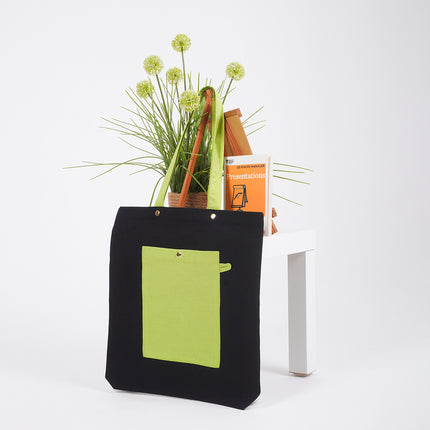 Eco carry Black Canvas Tote Bag