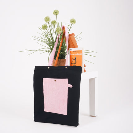 Black Cotton Candy Canvas Tote Bag