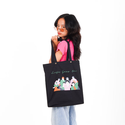 Life Goes On Canvas Tote Bag