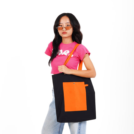 Black Sunny Canvas Tote Bag