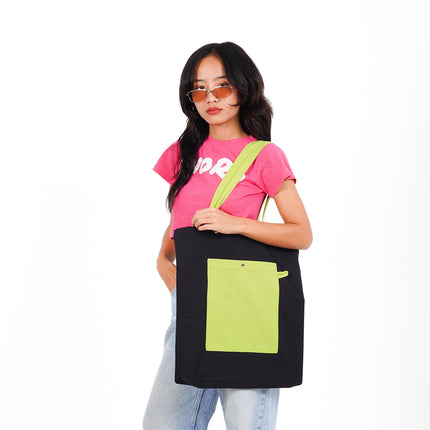 Eco carry Black Canvas Tote Bag