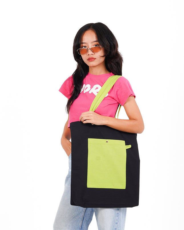 Eco carry Black Canvas Tote Bag