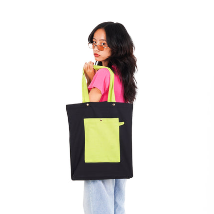 Eco carry Black Canvas Tote Bag