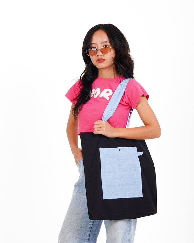 Blue Chic Canvas Tote Bag