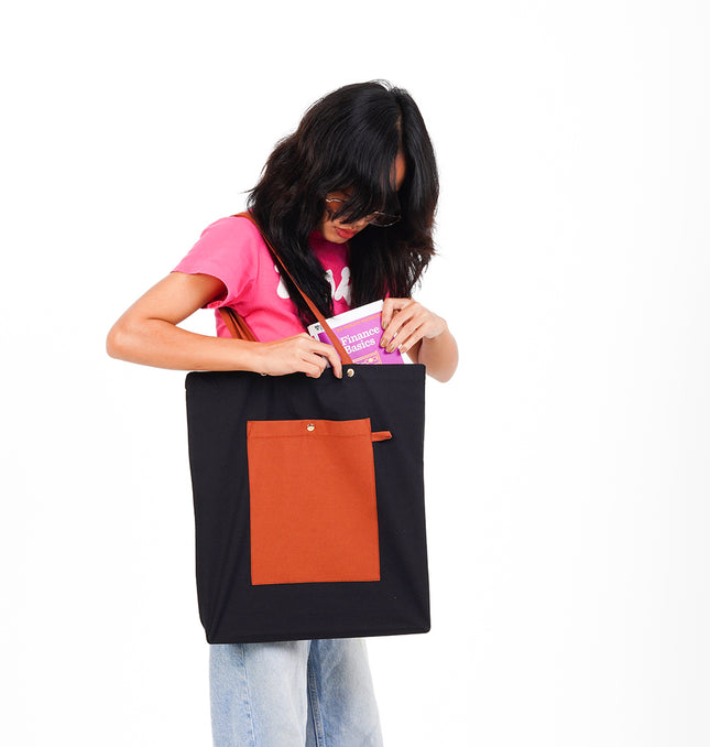 Cocoa Black Canvas Tote Bag
