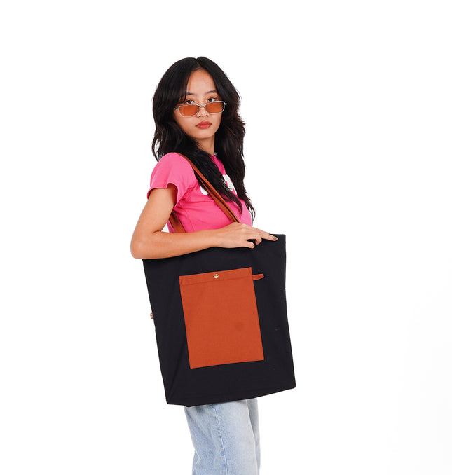 Cocoa Black Canvas Tote Bag