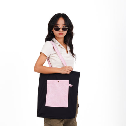 Black Cotton Candy Canvas Tote Bag