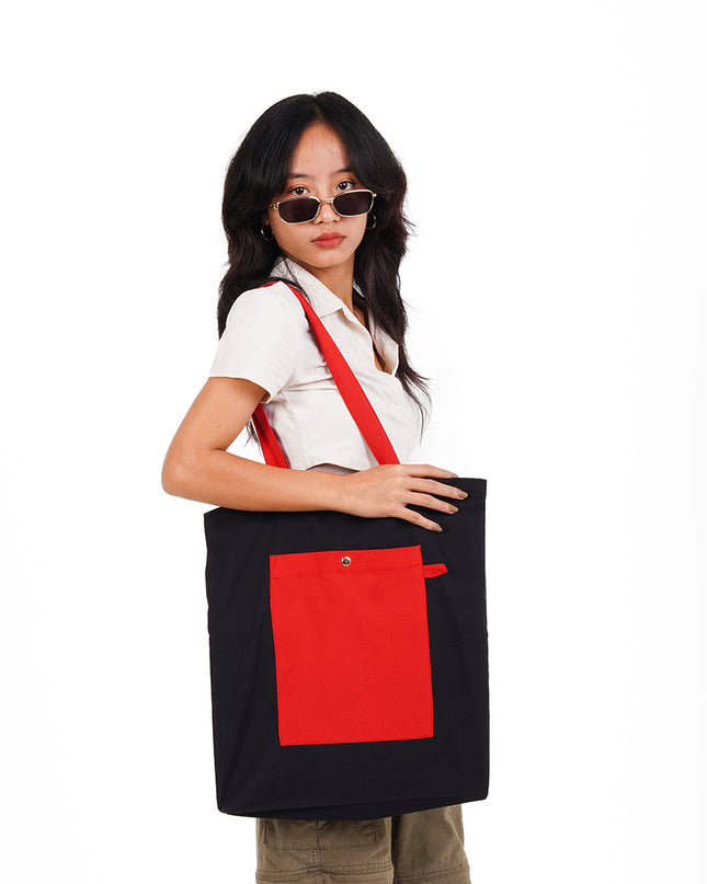 Bold Black And red Canvas Tote Bag