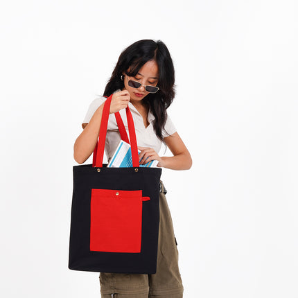 Bold Black And red Canvas Tote Bag