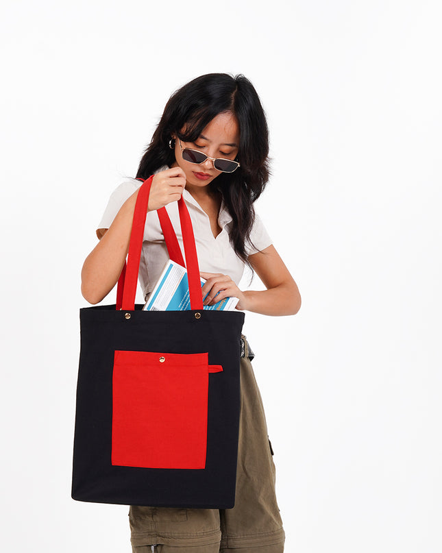 Bold Black And red Canvas Tote Bag