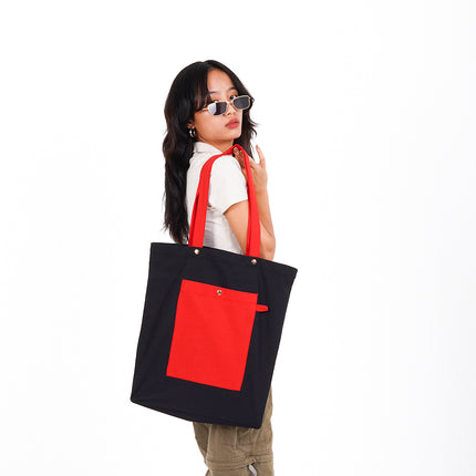 Bold Black And red Canvas Tote Bag