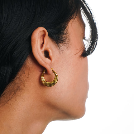 Textured Gold Hoop Earrings