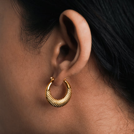 Textured Gold Hoop Earrings