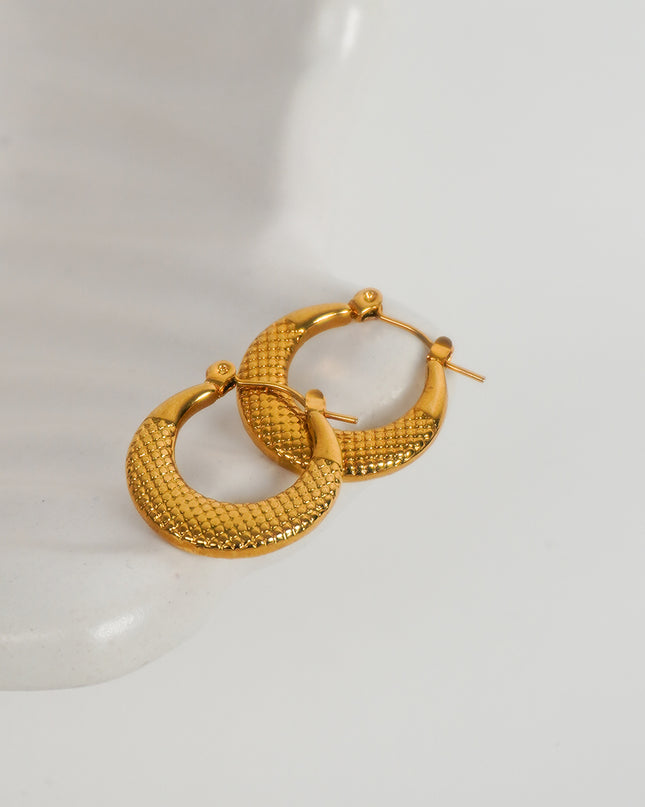 Textured Gold Hoop Earrings