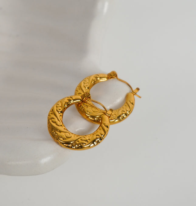 Metallic Moon Hoops