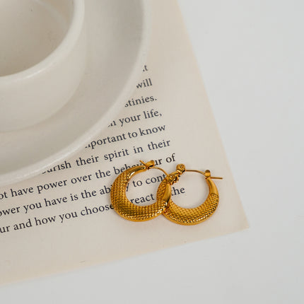 Textured Gold Hoop Earrings